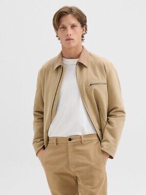 NWT New $495 Theory Workwear Jacket in New Camel Moleskin Twill Size XL